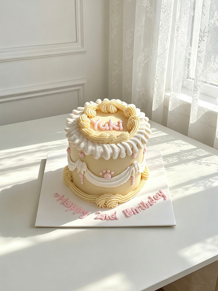 Classic Cream Dog Cake