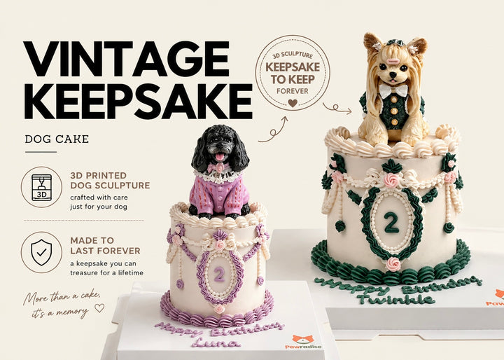 Vintage Keepsake Dog Cake