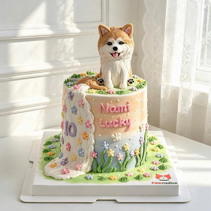 Sunny Meadow Dog Cake