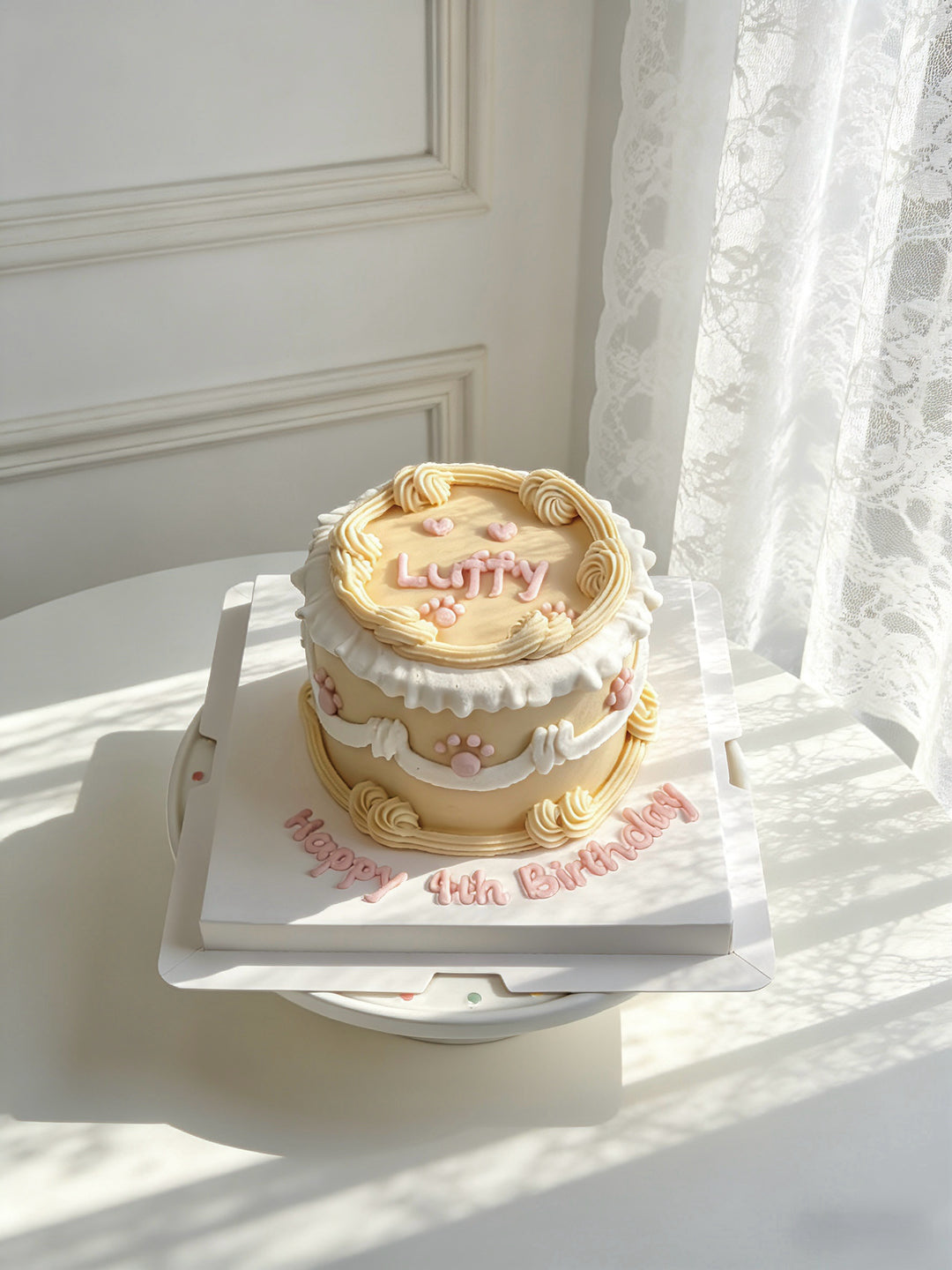 Classic Cream Dog Cake