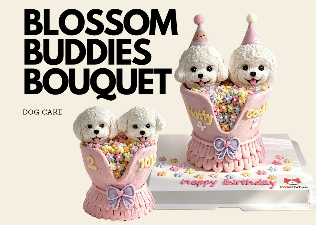 Blossom Buddies Bouquet Dog Cake